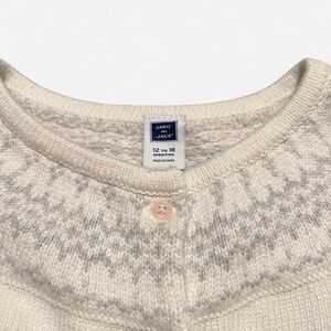 Janie & Jack Cream Fair Isle Cardigan Sweater